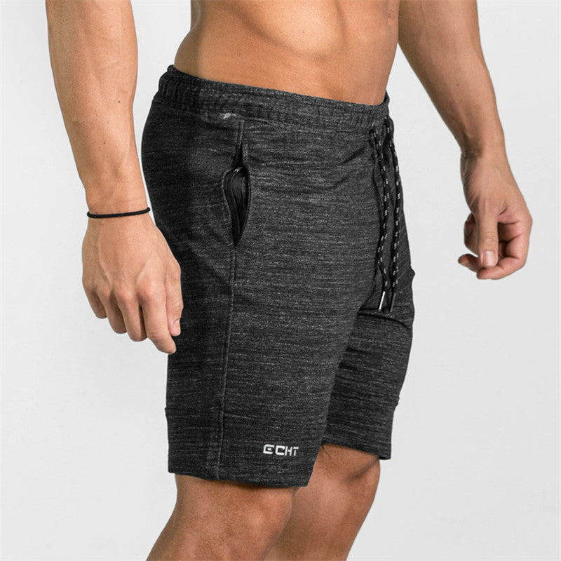 Men's Workout Shorts Fitness Workout Gym Zipper Cotton Shorts for Weight Training Running Working Out Au+hentic Sport Spot