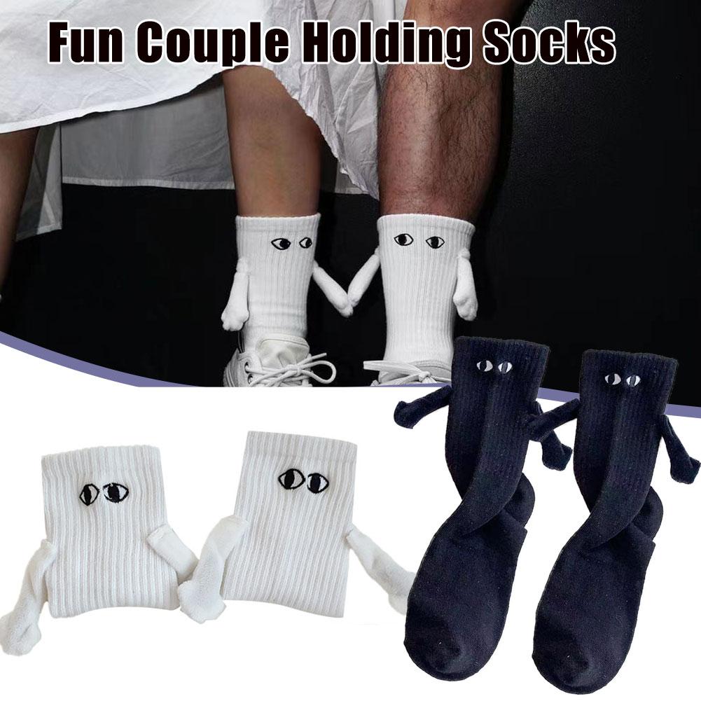 Magnetic Suction Hand In Hand Couple Socks Cartoon Lovely Breathable Comfortable Socks For Women Holding Hands Sock Au+hentic Sport Spot