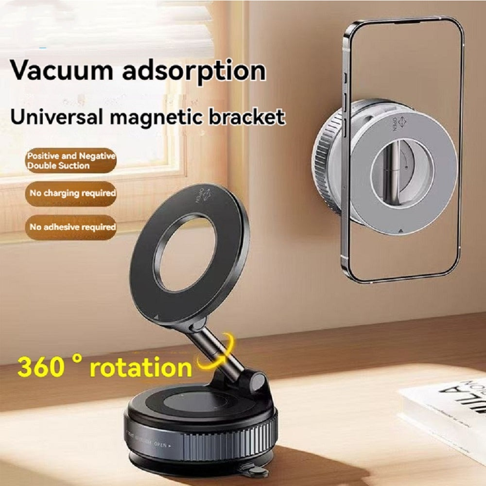 Magnetic Phone Holder With Vacuum Suction Foldable Adjustable Car Mount Magnetic Bracket Suction Nonslip For Busy Commuters Au+hentic Sport Spot