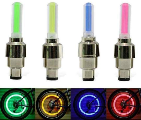 Neon Lights Tire Air Valve Neon Lights LED Cap Valve Light Bicycle LED Light Au+hentic Sport Spot