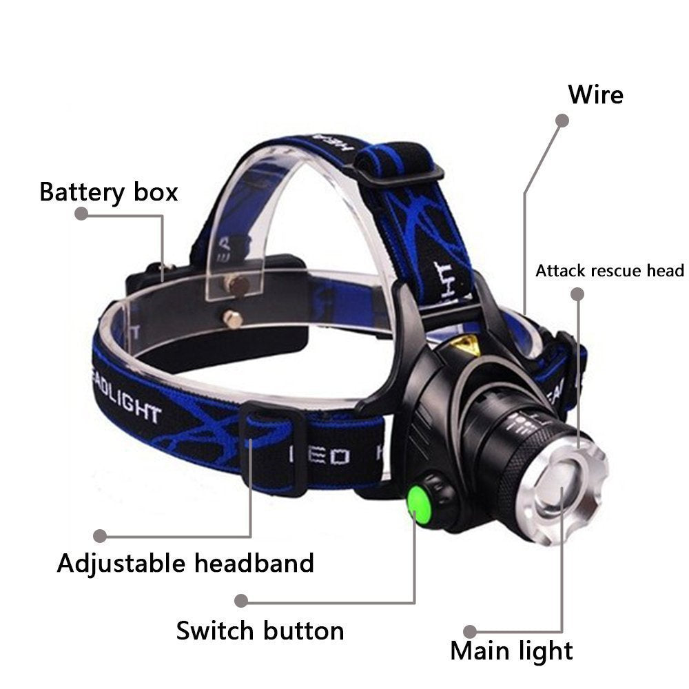 Adjustable Head Light, Adjustable Telescopic Zoomable Light, Adjustable Telescopic Fishing Strong Light , Headlight  for Outdoors Headlight for Fishing Headlight LED Rechargeable Headlamp Au+hentic Sport Spot