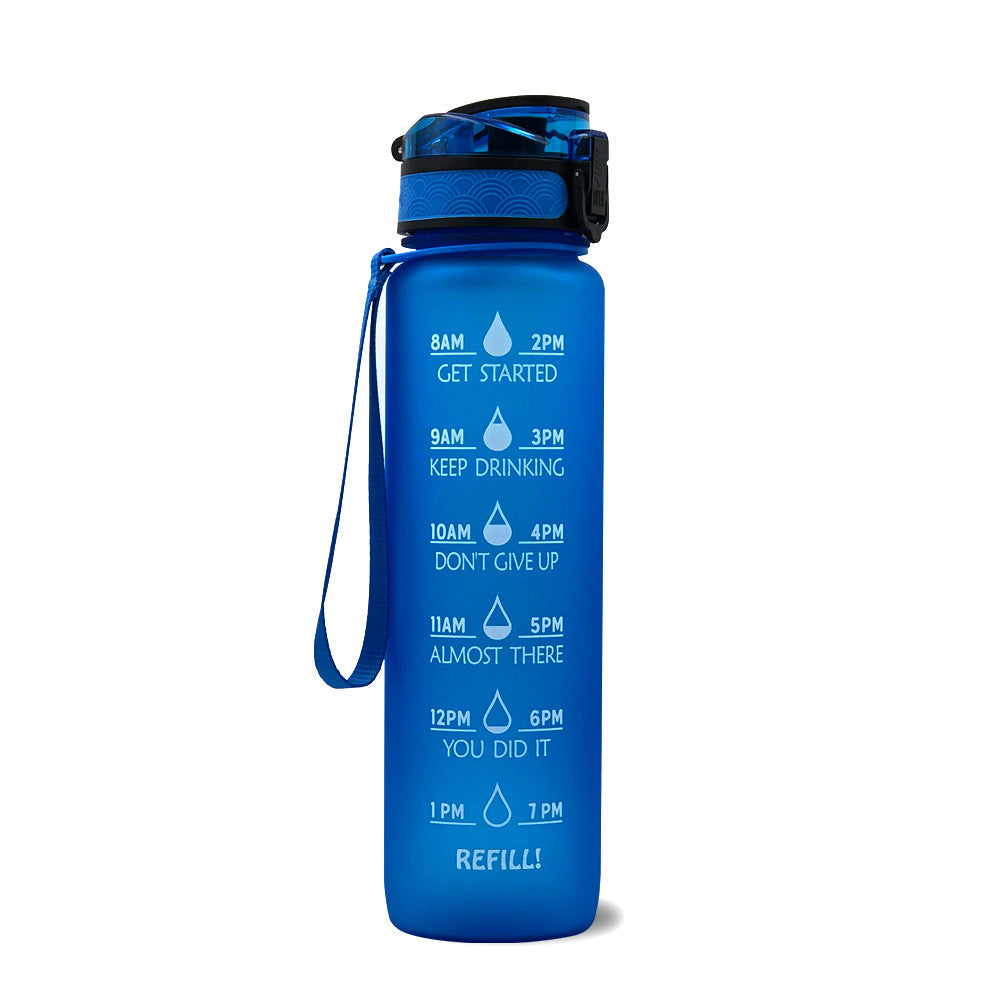 32Oz  BPA-free, Leak-Proof Drinking Motivational Water Bottle W/ Time Marker, Encourages You to Drink Water Throughout the Day - Sports, Fitness, and the Outdoors Inspirational Water Bottles W/ Carry Strap Kids Water Bottle for School Without BPA Au+hentic Sport Spot
