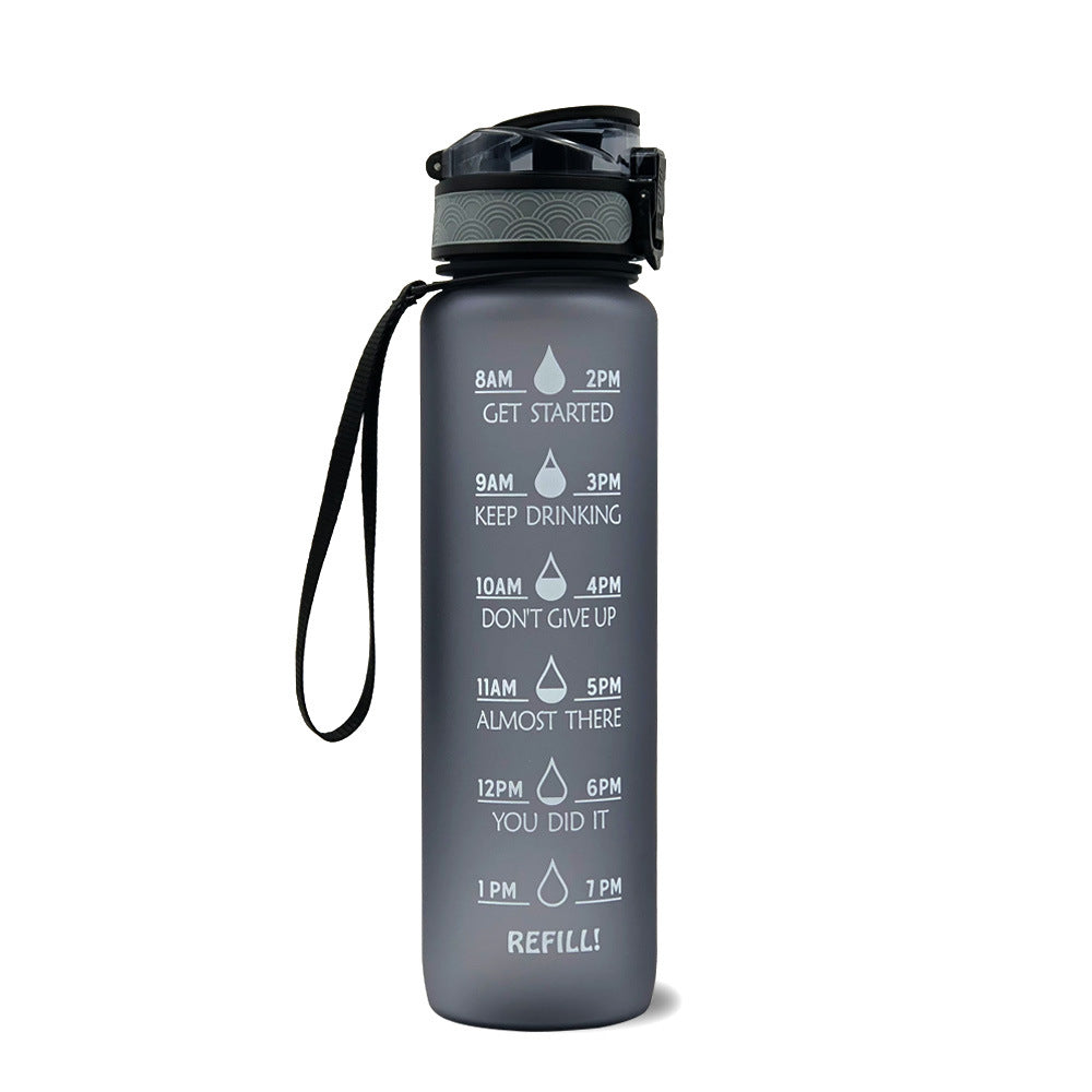 32Oz  BPA-free, Leak-Proof Drinking Motivational Water Bottle W/ Time Marker, Encourages You to Drink Water Throughout the Day - Sports, Fitness, and the Outdoors Inspirational Water Bottles W/ Carry Strap Kids Water Bottle for School Without BPA Au+hentic Sport Spot