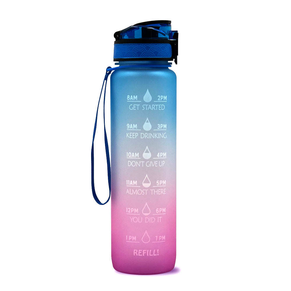 32Oz  BPA-free, Leak-Proof Drinking Motivational Water Bottle W/ Time Marker, Encourages You to Drink Water Throughout the Day - Sports, Fitness, and the Outdoors Inspirational Water Bottles W/ Carry Strap Kids Water Bottle for School Without BPA Au+hentic Sport Spot