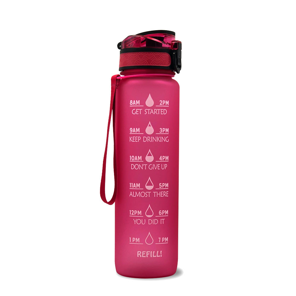 32Oz  BPA-free, Leak-Proof Drinking Motivational Water Bottle W/ Time Marker, Encourages You to Drink Water Throughout the Day - Sports, Fitness, and the Outdoors Inspirational Water Bottles W/ Carry Strap Kids Water Bottle for School Without BPA Au+hentic Sport Spot