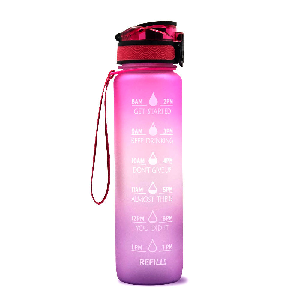 32Oz  BPA-free, Leak-Proof Drinking Motivational Water Bottle W/ Time Marker, Encourages You to Drink Water Throughout the Day - Sports, Fitness, and the Outdoors Inspirational Water Bottles W/ Carry Strap Kids Water Bottle for School Without BPA Au+hentic Sport Spot