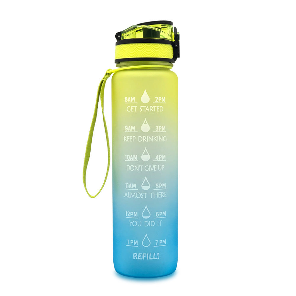 32Oz  BPA-free, Leak-Proof Drinking Motivational Water Bottle W/ Time Marker, Encourages You to Drink Water Throughout the Day - Sports, Fitness, and the Outdoors Inspirational Water Bottles W/ Carry Strap Kids Water Bottle for School Without BPA Au+hentic Sport Spot