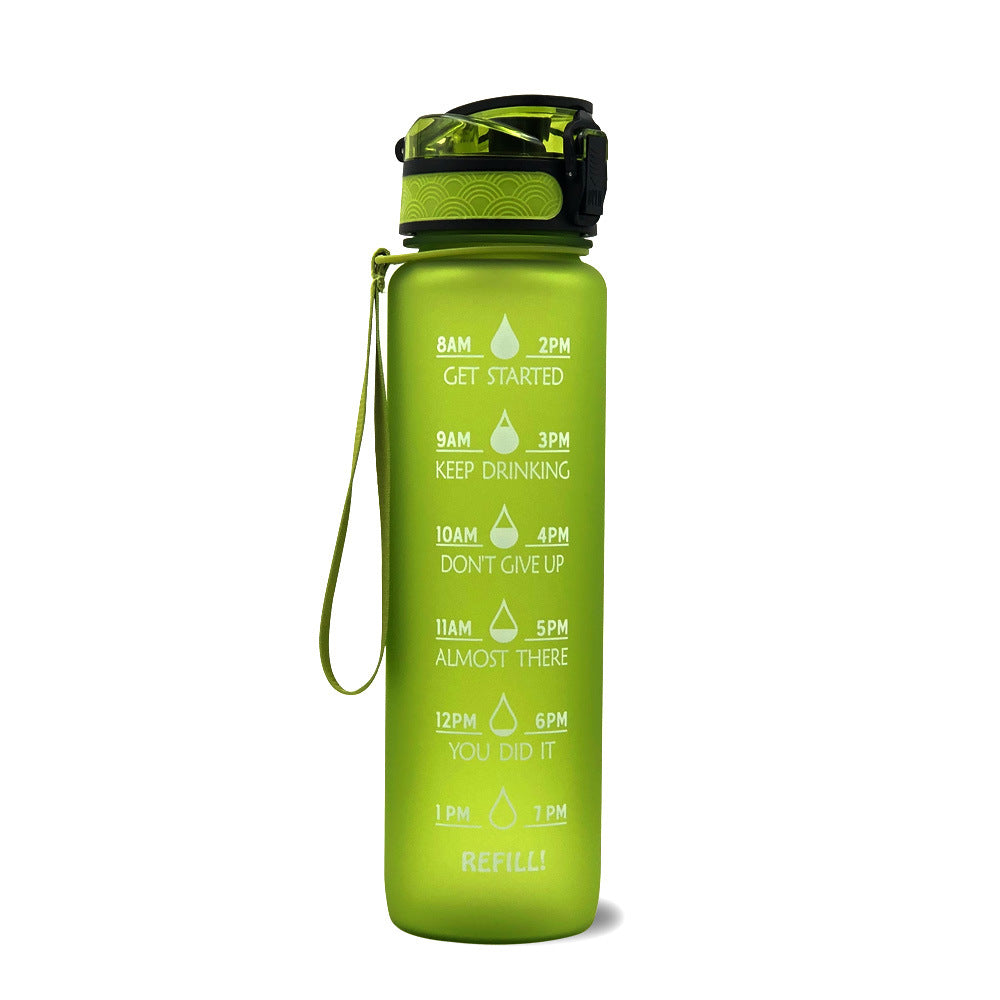 32Oz  BPA-free, Leak-Proof Drinking Motivational Water Bottle W/ Time Marker, Encourages You to Drink Water Throughout the Day - Sports, Fitness, and the Outdoors Inspirational Water Bottles W/ Carry Strap Kids Water Bottle for School Without BPA Au+hentic Sport Spot