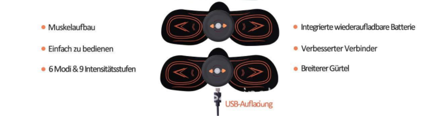 Ab Muscle Toner, Abdominal Stimulator, Toning Agent Exercise Equipment EMS, Abs Stimulator, Abdominal Belt Stimulator, Abdominal Toner Device for Muscles Device is Portable On the Go Fitness Sticker That Stimulates Muscle Au+hentic Sport Spot