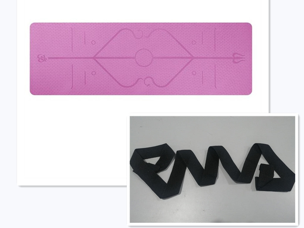 "Eco-Friendly Non-Slip Yoga Mat with Position Lines for Sweat-Resistant Workouts Au+hentic Sport Spot