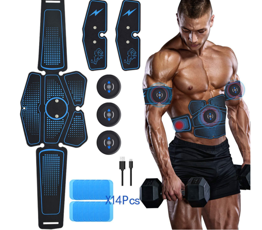 Ab Muscle Toner, Abdominal Stimulator, Toning Agent Exercise Equipment EMS, Abs Stimulator, Abdominal Belt Stimulator, Abdominal Toner Device for Muscles Device is Portable On the Go Fitness Sticker That Stimulates Muscle Au+hentic Sport Spot
