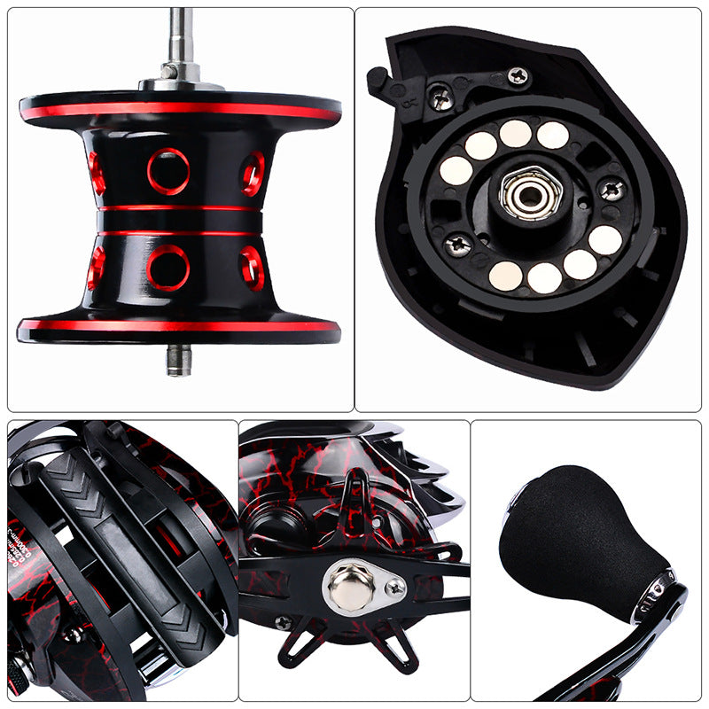 Fishing Real Baitcasting Reel 18+1 Ball Bearing for Baitcasting Reels Baitcasting High Speed Fishing Reels Right-left handed baitcasting reels with a 7.1:1 gear ratio with a 22LB star drag Magnetic Brake baitcasting reel with 10 magnetic Brakes Au+hentic Sport Spot