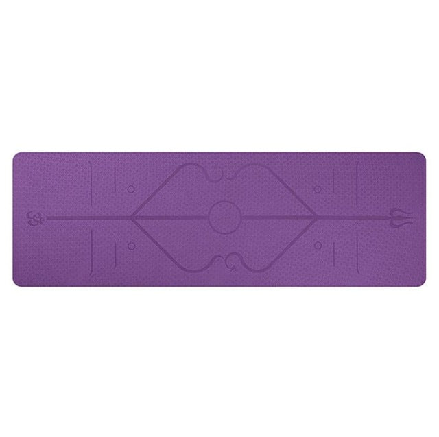 "Eco-Friendly Non-Slip Yoga Mat with Position Lines for Sweat-Resistant Workouts Au+hentic Sport Spot