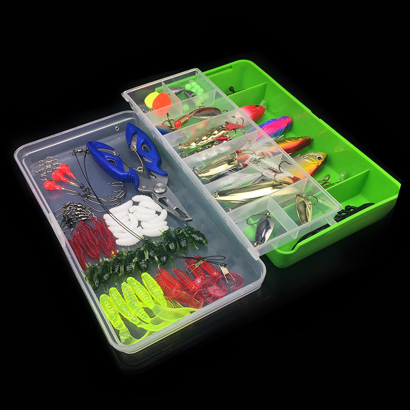 Fishing Bait Set Lure Set 101-piece Set of Fishing Lures and Tackle for Bass, Trout, and Salmon in Freshwater and Saltwater, including Spoon Lures, Soft Plastic Worms, Crankbait, Jigs, and Topwater Lures. Fishing Bait Au+hentic Sport Spot