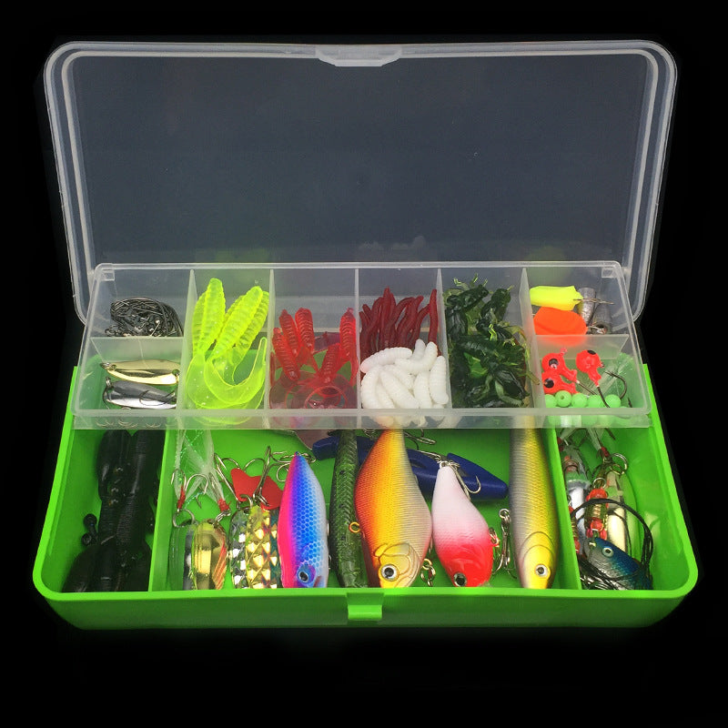 Fishing Bait Set Lure Set 101-piece Set of Fishing Lures and Tackle for Bass, Trout, and Salmon in Freshwater and Saltwater, including Spoon Lures, Soft Plastic Worms, Crankbait, Jigs, and Topwater Lures. Fishing Bait Au+hentic Sport Spot