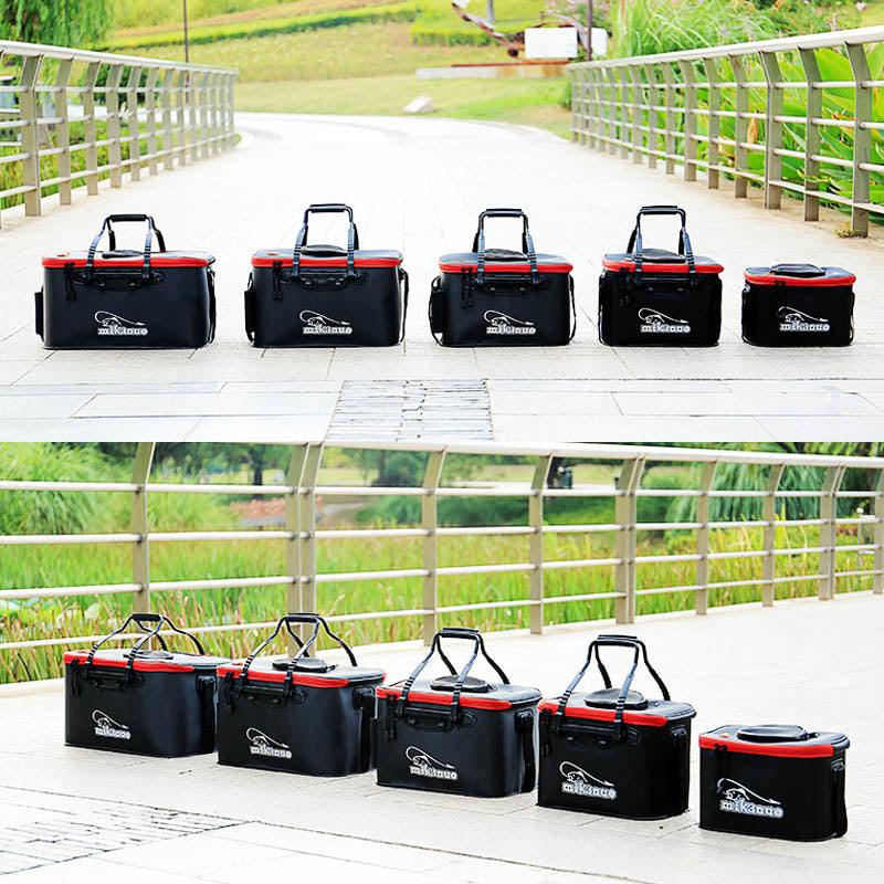 EVA Portable Fishing Bag Folding Thicken Live Fishing Box Tank Bucket Camping Fishing Tackle Fishbox Storage Bag Au+hentic Sport Spot