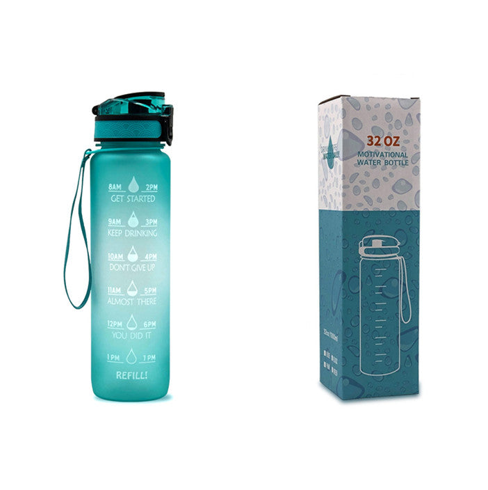 32Oz  BPA-free, Leak-Proof Drinking Motivational Water Bottle W/ Time Marker, Encourages You to Drink Water Throughout the Day - Sports, Fitness, and the Outdoors Inspirational Water Bottles W/ Carry Strap Kids Water Bottle for School Without BPA Au+hentic Sport Spot