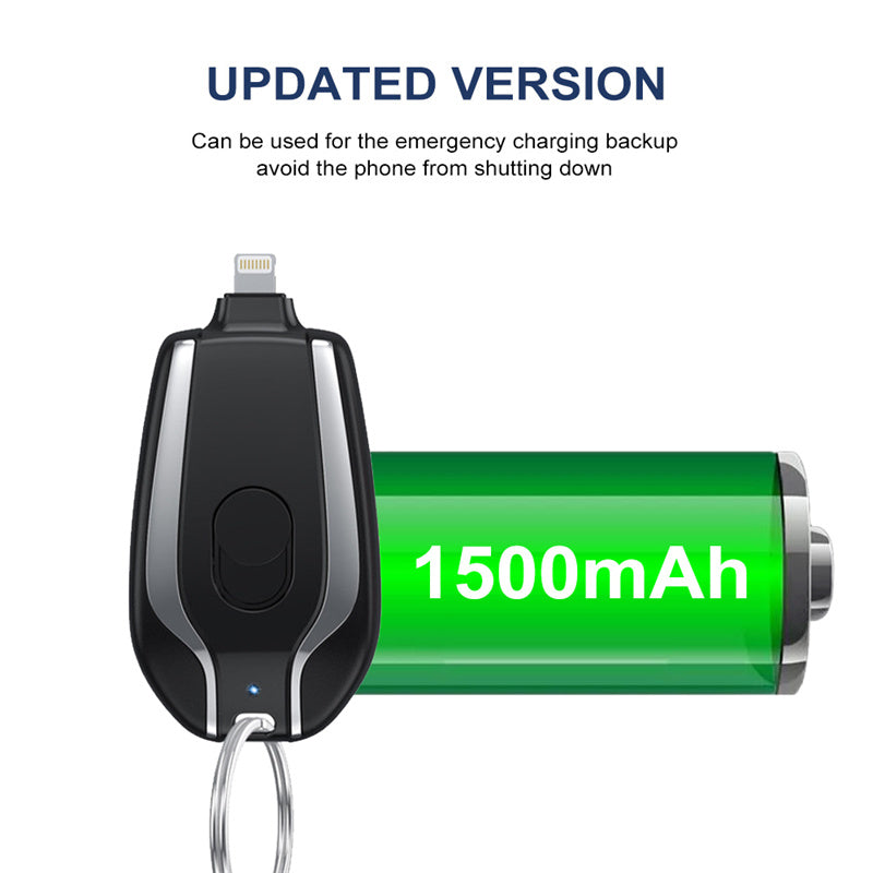 UltraCharge 1500mAh Mini Power Pod: Type-C Fast Charging Keychain Backup Power Bank Au+hentic Sport Spot