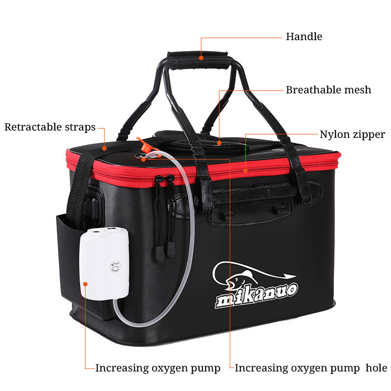 EVA Portable Fishing Bag Folding Thicken Live Fishing Box Tank Bucket Camping Fishing Tackle Fishbox Storage Bag Au+hentic Sport Spot