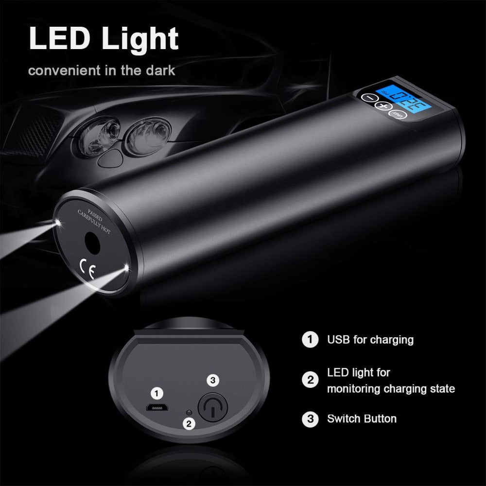 Portable Electric high pressure pump for Tires, Basketball, Volleyball, Soccer, Football, and other sports Portable Electric Tire Inflator with 150 PSI Air Pump High Pressure Air Pump Rechargeable Au+hentic Sport Spot