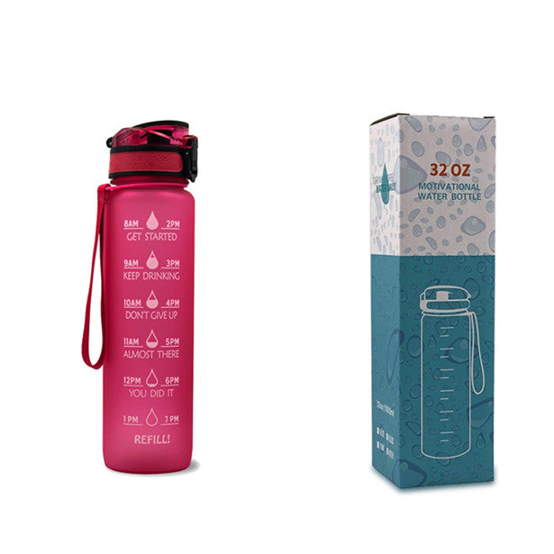 32Oz  BPA-free, Leak-Proof Drinking Motivational Water Bottle W/ Time Marker, Encourages You to Drink Water Throughout the Day - Sports, Fitness, and the Outdoors Inspirational Water Bottles W/ Carry Strap Kids Water Bottle for School Without BPA Au+hentic Sport Spot
