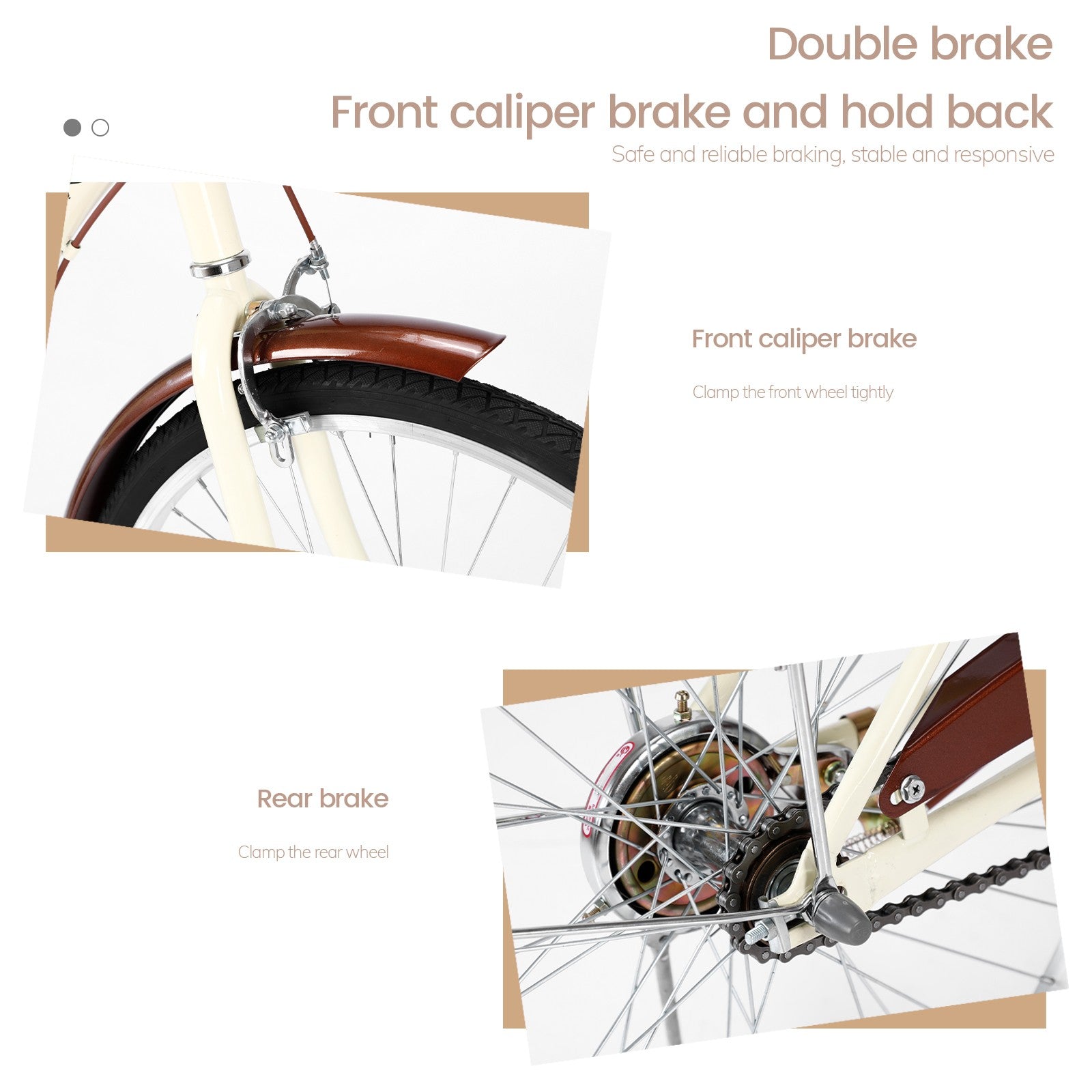 26 inch Classic Bicycle Retro Bicycle Beach Cruiser Bicycle Retro Bicycle Au+hentic Sport Spot