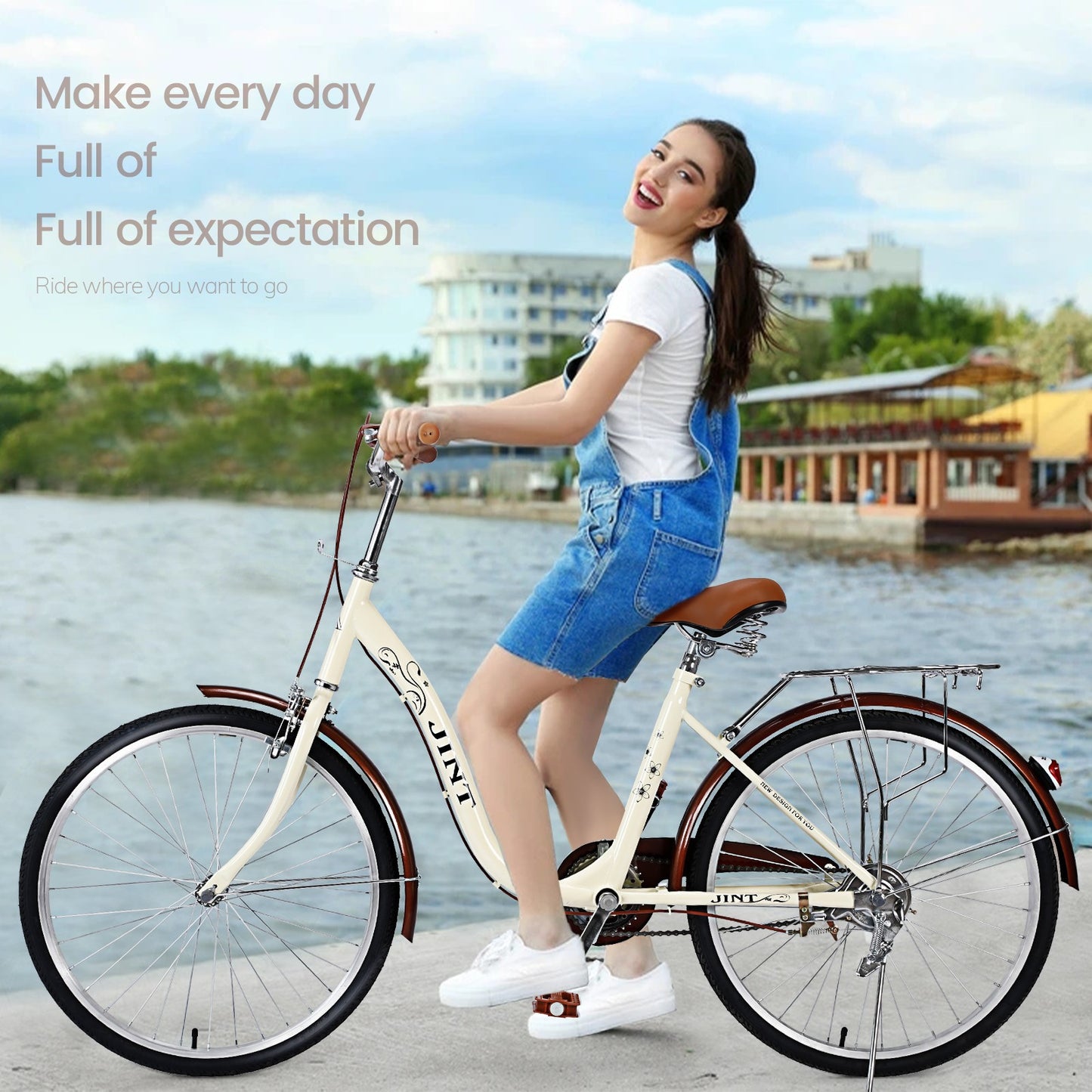 26 inch Classic Bicycle Retro Bicycle Beach Cruiser Bicycle Retro Bicycle Au+hentic Sport Spot