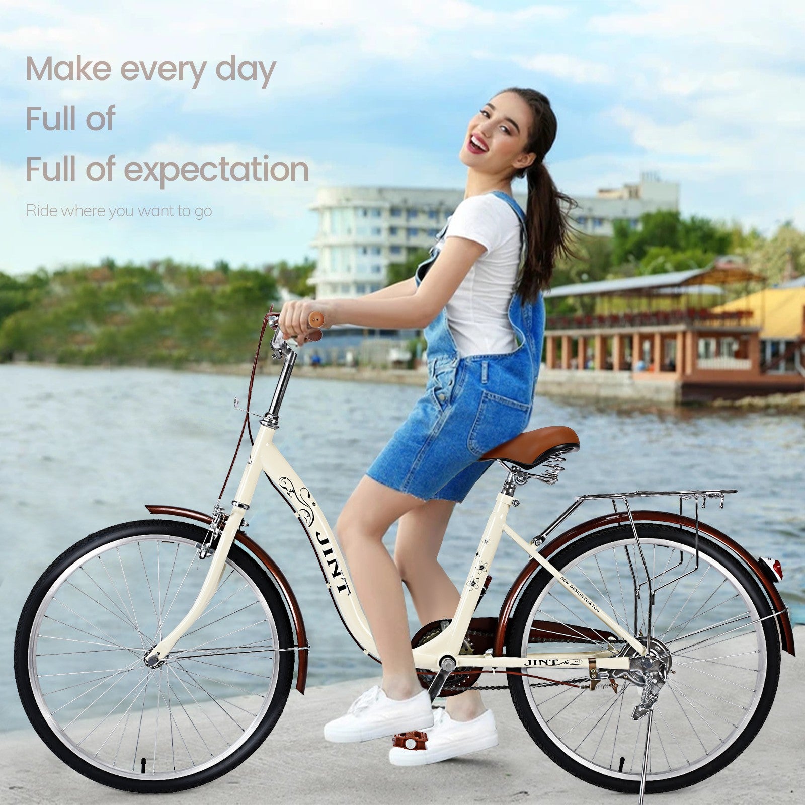 26 inch Classic Bicycle Retro Bicycle Beach Cruiser Bicycle Retro Bicycle Au+hentic Sport Spot