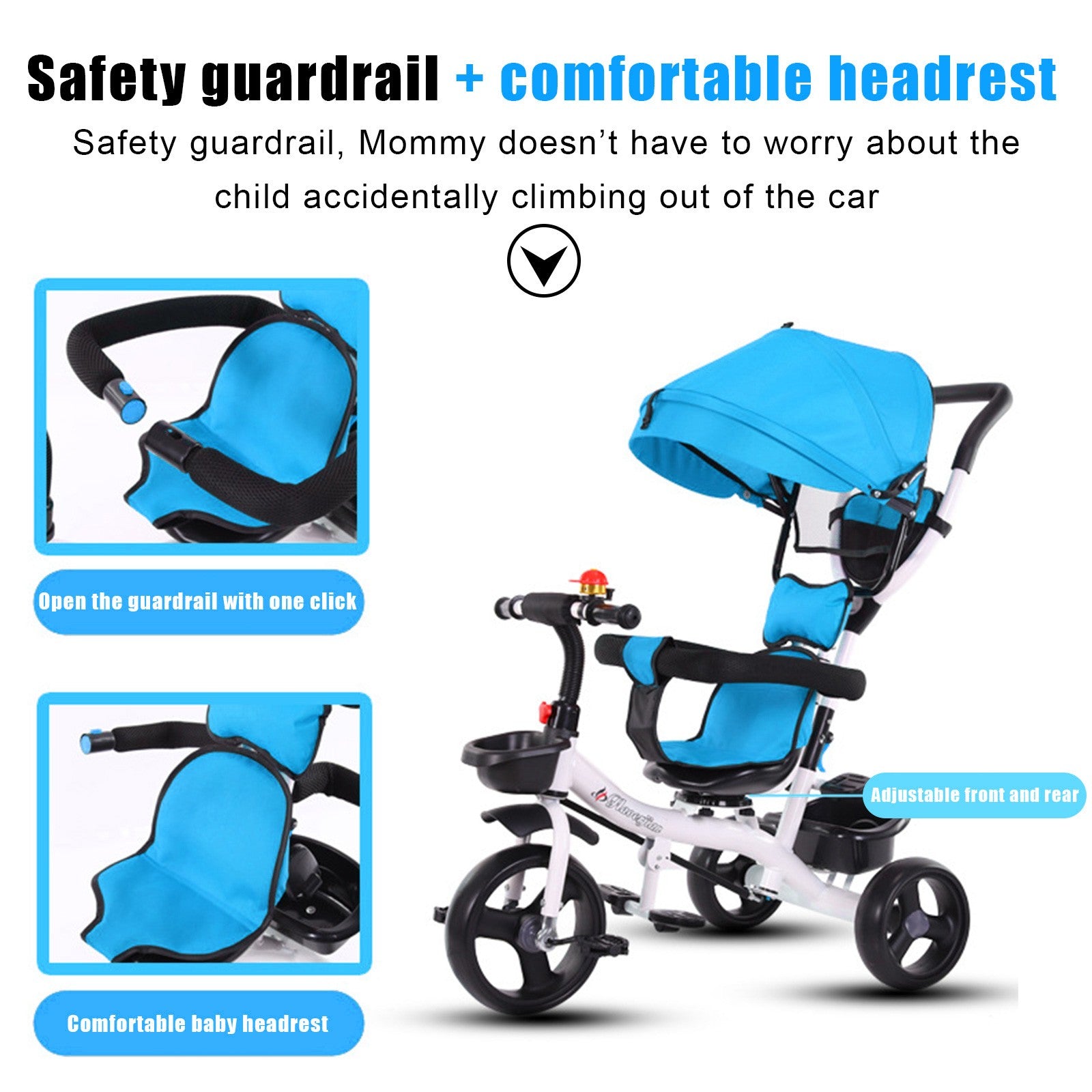 5-in-1 Baby Ride-On Tricycle Trike Stroller for Toddler Push Toddler Steel Play Toddler Tricycle Au+hentic Sport Spot